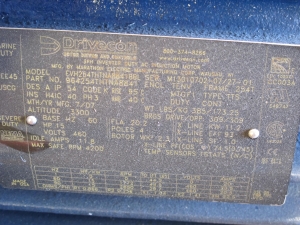 MOTOR, ELECTRIC TYPE, 15 HORSEPOWER, 460/3/60 ELEC RATING, 1800 RPM, 254T FRAME, 20.2 AMPS, TENV ENCLOSURE, CONTINUOUS DUTY, CLASS H INSULATION SERVICE FACTOR. TROLLEY MOTOR, W/110V-27W HEATER, STEARNS NEMA 4 BRAKER, 50FTLB DISK, BRAKE W/SPACE HEATER. CLASS H INSUL INVERTER DUTY, PART # 254THTNA8841 (W-44) LOADING & HANDLING FEE $15-